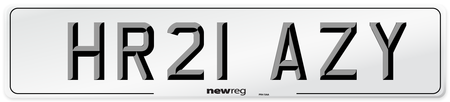 HR21 AZY Number Plate from New Reg